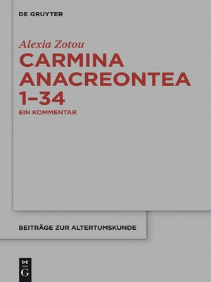 cover image of Carmina anacreontea 1-34
